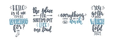 Çamaşır El tipografi posterini çizdi. Kavramsal el yazısı çamaşırhane tişörtü el yazısı kaligrafik tasarım. İlham verici vektör