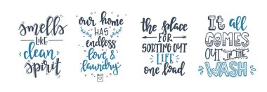 Çamaşır El tipografi posterini çizdi. Kavramsal el yazısı çamaşırhane tişörtü el yazısı kaligrafik tasarım. İlham verici vektör