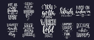 Çamaşır El tipografi posterini çizdi. Kavramsal el yazısı çamaşırhane tişörtü el yazısı kaligrafik tasarım. İlham verici vektör