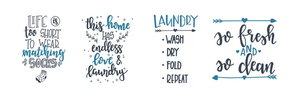 Laundry Hand drawn typography poster. Conceptual handwritten phrase Laundry T shirt hand lettered calligraphic design. Inspirational vector — Stock Vector
