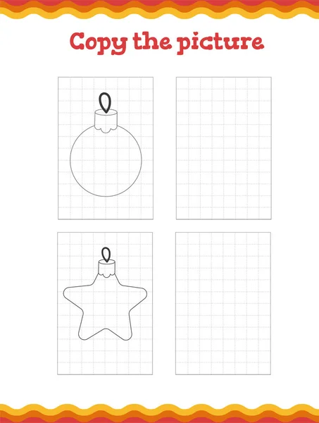 Toddler education games. Preschool or kindergarten Christmas worksheet. — Stock Vector