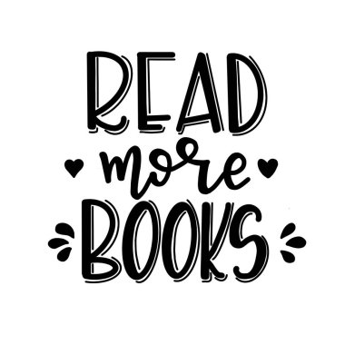 Kitaplar ve okuma harfleri. El çizimi tipografi posteri. Kavramsal el yazısı T-shirt el yazısı kaligrafik tasarım. 