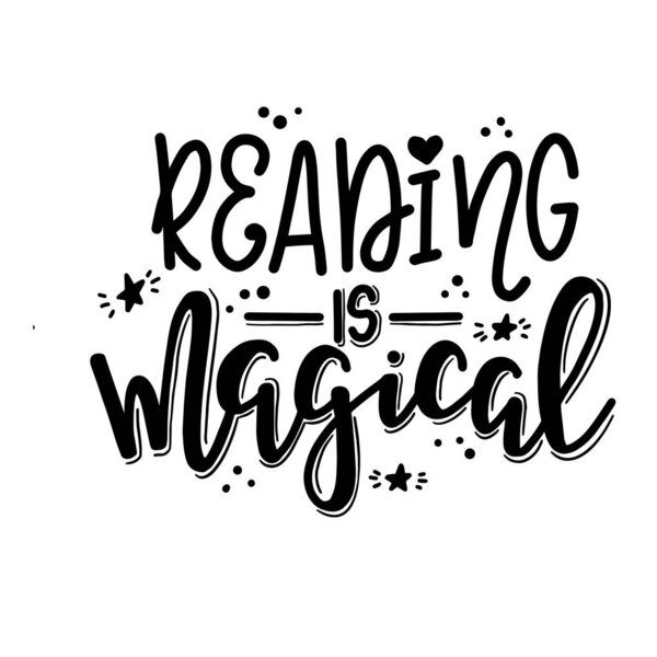 Книги и набор для чтения букв Ручной рисунок типографского плаката. Концептуальная рукописная фраза Футболка с надписью каллиграфический дизайн. 