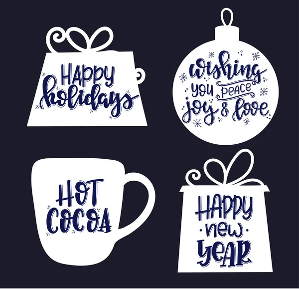 Navidad Letras vectoriales, cita motivacional — Vector de stock