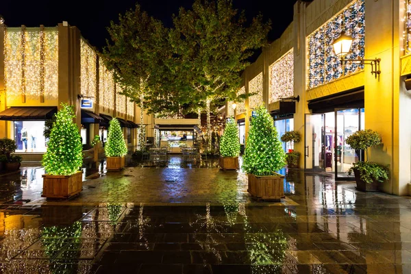 Tout Est Prêt Pour Shopping Festif Rue Décorée Par Noël — Photo