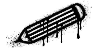 Siyah sprey boyalı kalem grafiti. vektör illüstrasyonu.