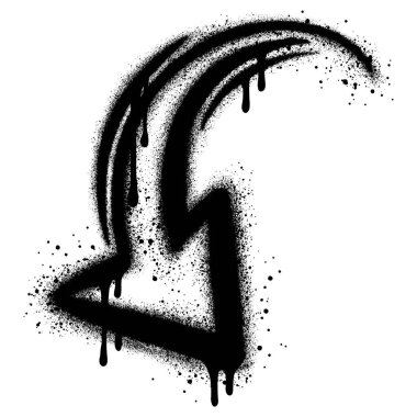 Şehir grafiti tarzında siyah sprey pantolonlu ok..