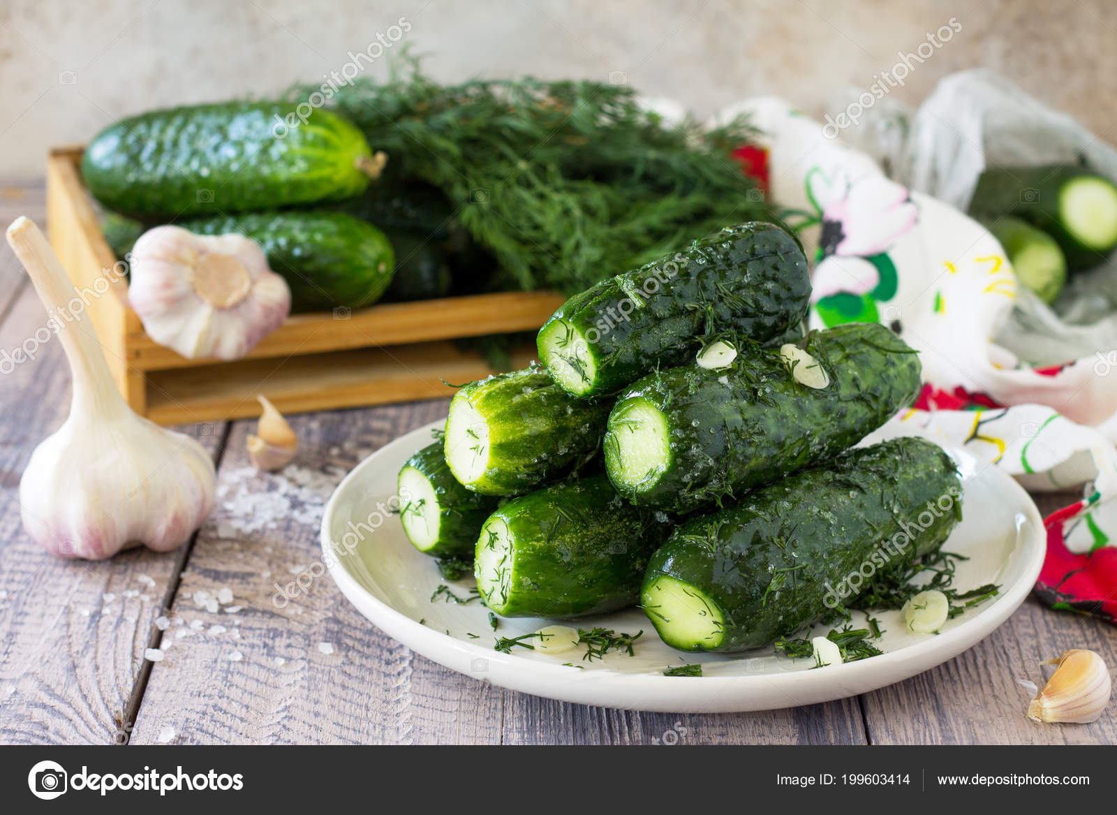 Lightly salted cucumbers in a package quickly and easily Lightly salted cucumbers in a package quickly and easily