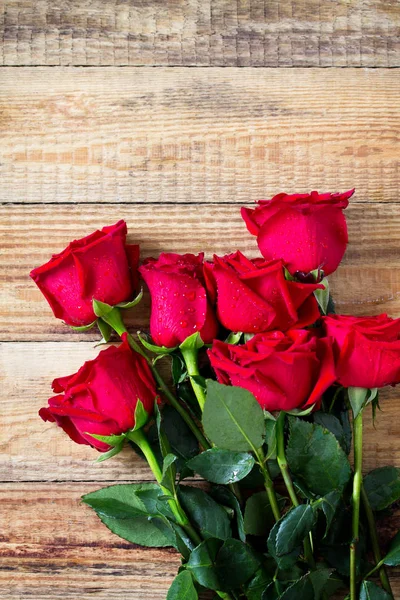 Dia Mãe Dia Dos Namorados Cartão Casamento Lindas Rosas Vermelhas — Fotografia de Stock