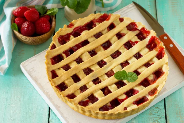 Berry pie summer. Sweet pie, tart with fresh berry strawberries.