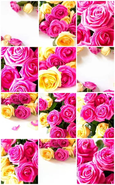 Matrimonio collage o San Valentino, biglietto della festa della mamma. Bella pi greco — Foto Stock