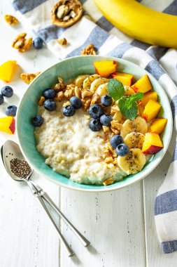 Kahvaltı için sağlıklı gıda, vejetaryen, vegan, alkiline diyet foo