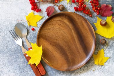 Sonbahar masa ayarı. Şükran veya sonbahar hasat tablo setti