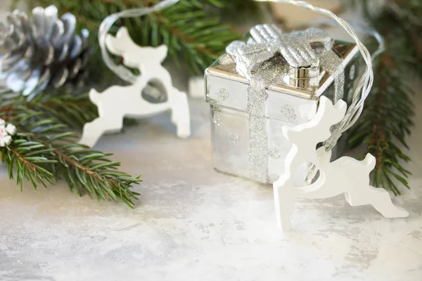 Vánoční a novoroční sváteční skladba s jedlovými větvemi, g — Stock fotografie