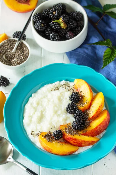 Comida Saudável Para Café Manhã Dieta Conceito Comida Mingau Arroz — Fotografia de Stock