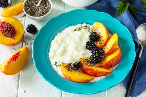 Comida Saudável Para Café Manhã Dieta Conceito Comida Mingau Arroz — Fotografia de Stock