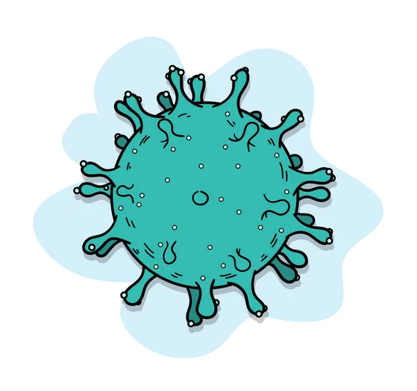 Covid Corona Virus Epidemie Zeichentrickkritzelillustration — Stockvektor