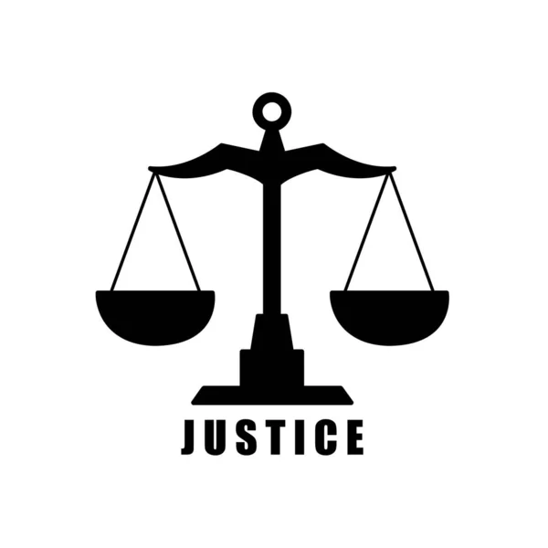 Maßstäbe Von Gerechtigkeit Und Recht Silhouette Logo — Stockvektor