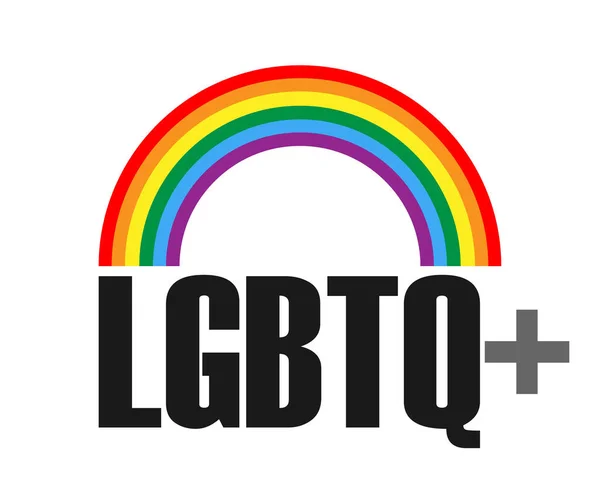 Logotipo Lgbtq Con Símbolo Arco Iris Símbolo Vectorial Comunidad Lgbt — Vector de stock