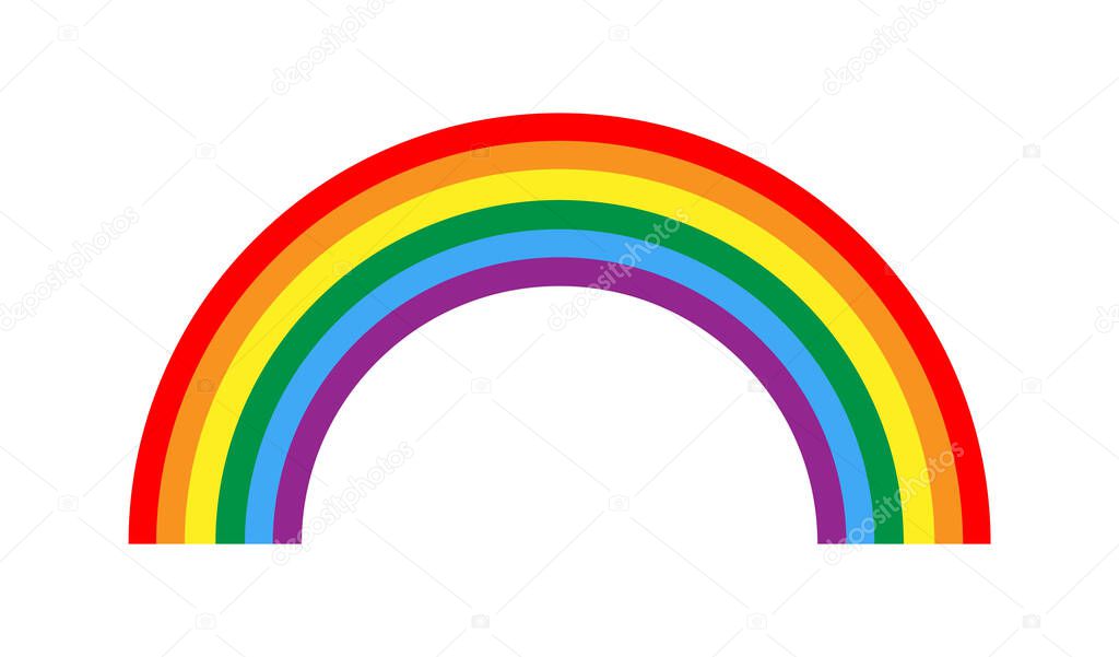 Rainbow logo vector icon, vector colorful rainbow symbol