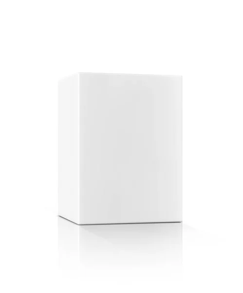 Prázdné Balení Bílé Krabice Izolovaných Bílém Pozadí Ořezovou Cestou Připraven — Stock fotografie