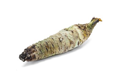 Wasabi beyaz arka plan üzerinde izole Japon gıdalar için en sık kullanılan bir baharat kök