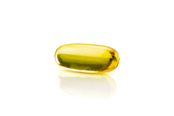 Fish Oil Soft Gel Supplement Capsule Source Omega Vitamins Isolated — Stock Photo, Image