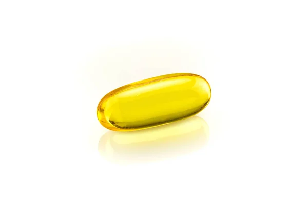 Halolaj Lágyzselatin Kiegészítő Kapszula Forrás Omega Vitaminok Elszigetelt Fehér Background — Stock Fotó