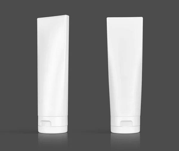 Blank Packaging White Cosmetic Plastic Tube Isolated White Background Clipping — Stock Photo, Image