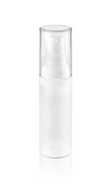Blank Packaging White Plastic Serum Bottle Isolated White Background Clipping — Stock Photo, Image