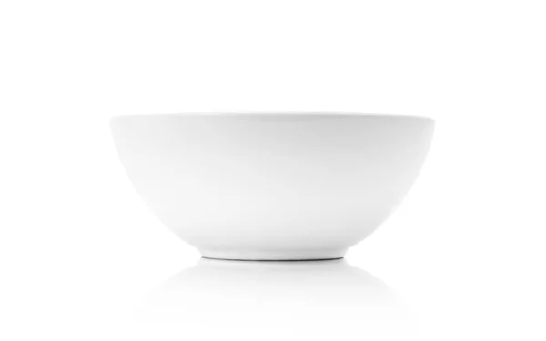 White Ceramic Bowl Deep Dish Simple Kitchenware Isolated White Background — Stock Photo, Image