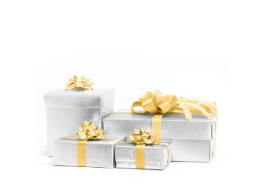 Kutlama Gümüş Hediyelik kutular kurdele çiçek dekorasyon için yay