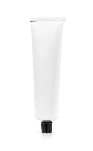 Imballaggio Bianco Tubo Dentifricio Bianco Isolato Sfondo Bianco Con Percorso — Foto Stock