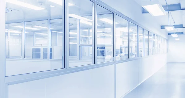 Interior Moderno Laboratório Ciência Indústria Fundo Fábrica Com Gateway Luz — Fotografia de Stock