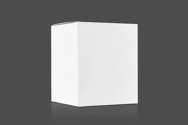 Blank Packaging White Cardboard Box Isolated Gray Background Clipping Path — Stock Photo, Image