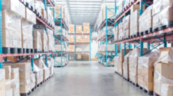 Blurred Warehouse Inventory Product Stock Container Stack Logistic Business Background — Stock Photo, Image