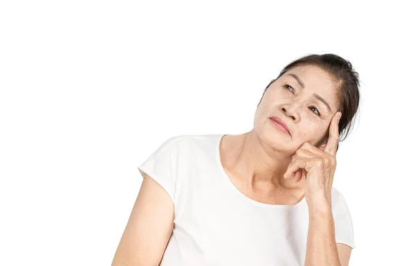 Elderly Asian Woman Portrait Years Old Black Hair Hazel Eyes — Stock Photo, Image