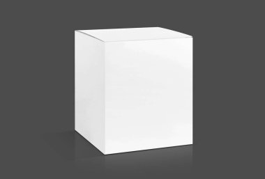 boş ambalaj beyaz karton kutu kırpma yoluyla ürün tasarım mock-up için hazır gri arka plan üzerinde izole