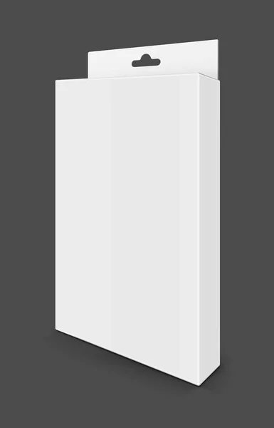 Caixa cosmética de papelão de papel branco isolado em fundo cinza — Fotografia de Stock