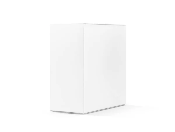 Caja de cartón blanco aislado sobre fondo blanco con ruta de recorte — Foto de Stock