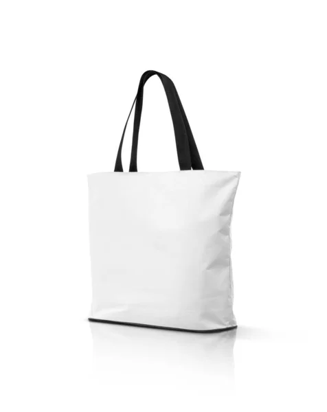 Blank white canvas tote bag isolated on white background — Stock Photo, Image