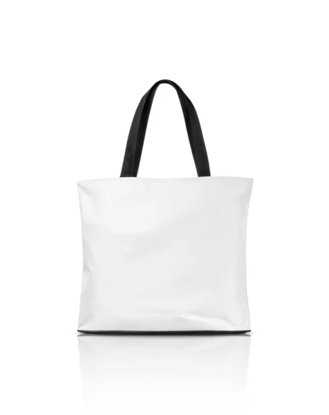 Blank white canvas tote bag isolated on white background — Stock Photo, Image