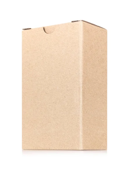 Caixa de papel kraft isolado no fundo branco — Fotografia de Stock