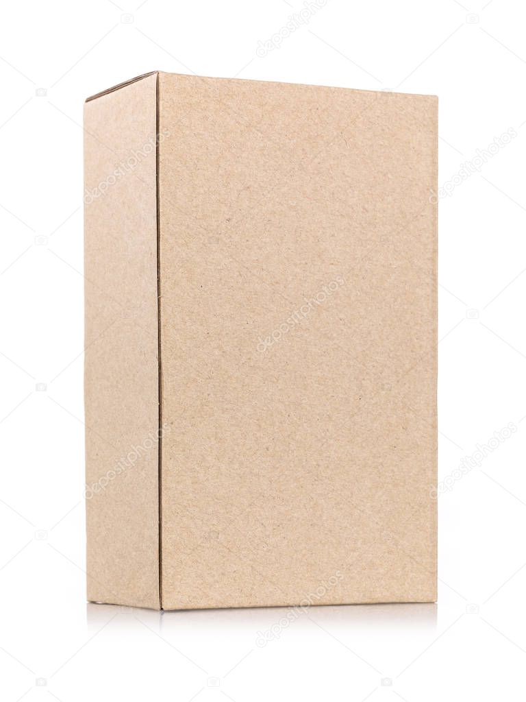 kraft paper box isolated on white background
