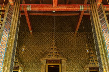 Wat Phra Kaew Tapınağı Zümrüt Buda Tayland en popüler dönüm noktası.