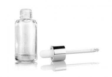 clear glass serum bottle for cosmetic products design mock-up clipart