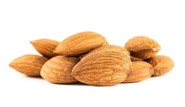 Almond seeds isolated on white background — Stock Photo, Image