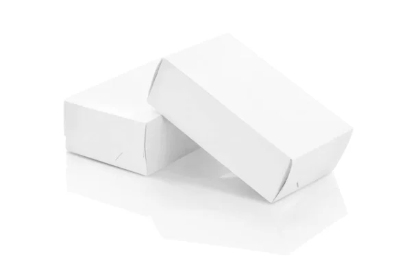 White paper boxes for products design mock-up — Stock Photo, Image