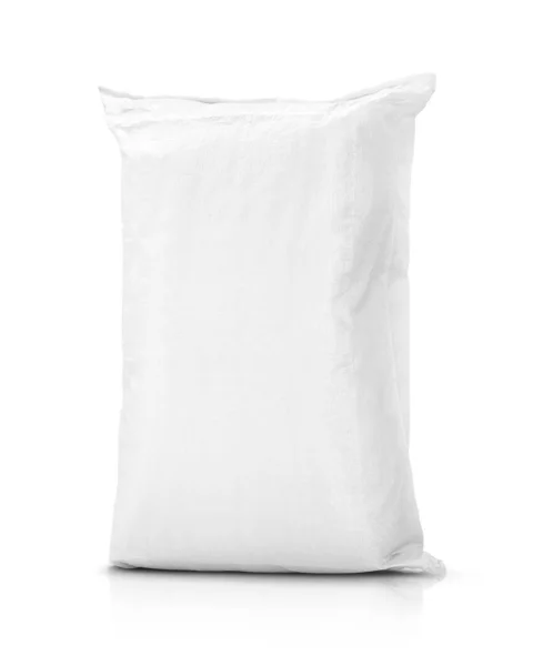 Sand bag or white plastic canvas sack for rice or agriculture product — Stock Photo, Image