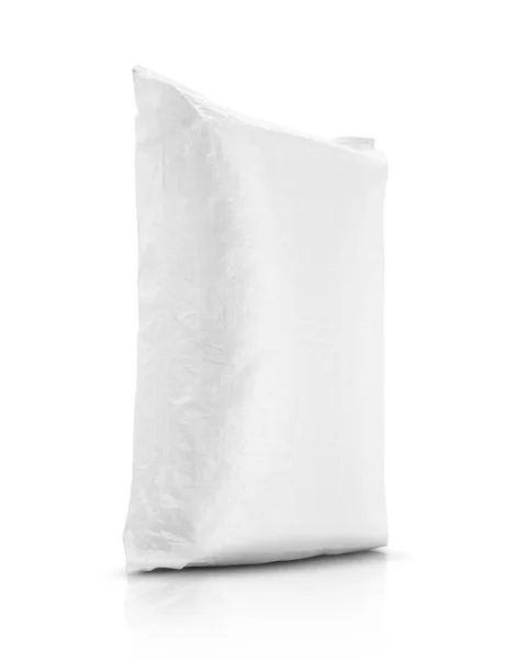 Sand bag or white plastic canvas sack for rice or agriculture product — Stock Photo, Image